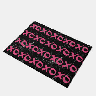 Felpudo Cálido jirón rosa negro mármol rosa xoxo abraza