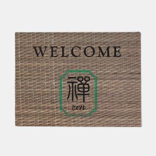 Felpudo Caligrafía china zen sobre tatami personalizada