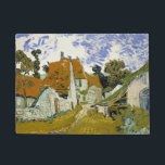 Felpudo Calle Auvers-sur-Oise Vincent van Gogh<br><div class="desc">Calle de Auvers-sur-Oise. Vincent Willem van Gogh. Bonito paisaje de pueblo. Calle de un pequeño pueblo con casas de piedra bajo techos rojos. Hay árboles en el fondo. Las nubes cruzan el cielo azul. Reproducción de obras famosas de imágenes artísticas de dominio público.</div>