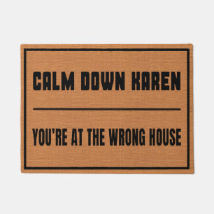 Felpudo Calma divertida con Karen Rustic Brown Minimalista