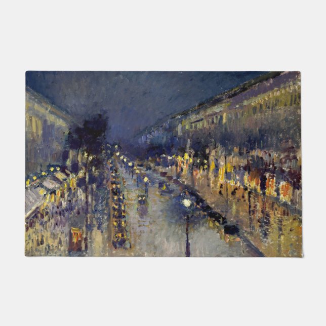 Felpudo Camille Pissarro - Boulevard Montmartre de noche (Anverso)