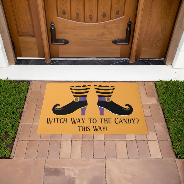 Felpudo Camino Bruto A La Candy Witch Boots Halloween (Exterior)