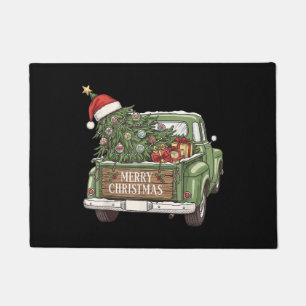 Felpudo Camión de Navidad Vintage Feliz Navidad Hombres Mu