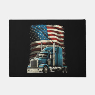 Felpudo Camionero Bandera Estadounidense Para Camión Patri