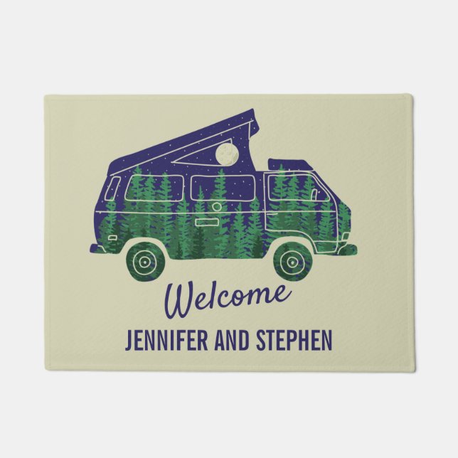 Felpudo Camioneta con carpa pop up personalizada (Anverso)