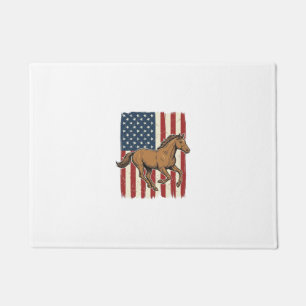 Felpudo Camisa de diseño de bandera patriótica de caballo