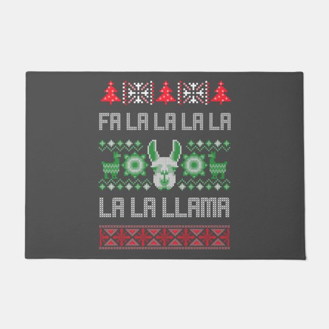 Felpudo Camisa Fa La Llama - Suéter Llam, Navidades feos (Anverso)