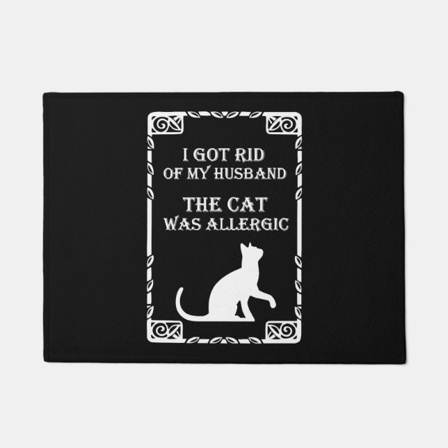 Felpudo Camiseta alérgica de gato divertida para mujeres (Anverso)