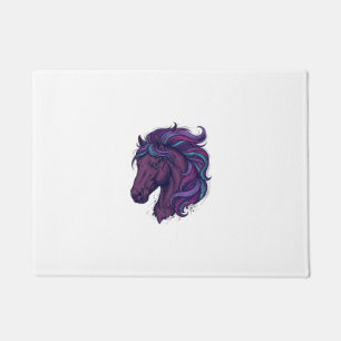 Felpudo Camiseta de arte de cabeza de caballo colorida gra