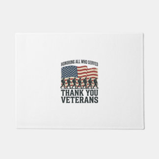 Felpudo Camiseta de bandera militar patriótica de agradeci