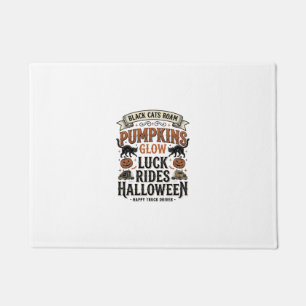 Felpudo Camiseta de camionero de Halloween con gatos negro