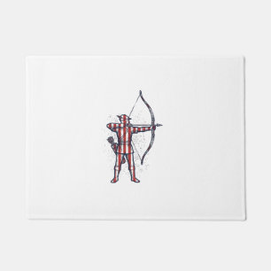 Felpudo Camiseta de caza con arco de bandera estadounidens