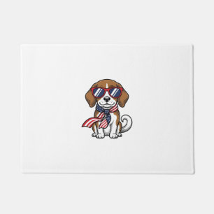 Felpudo Camiseta de gafas de sol de perro Beagle patriótic