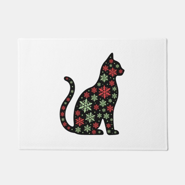 Felpudo Camiseta de Gato de Navidad (Anverso)