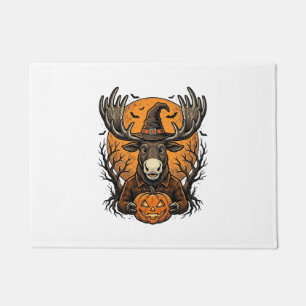 Felpudo Camiseta de sombrero de bruja de calabaza de alce