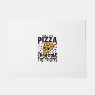 Felpudo Camiseta de terror de pizza grabado vintage noche