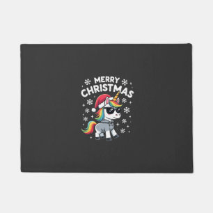 Felpudo Camiseta de unicornio de Navidad con sombrero de S
