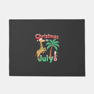 Felpudo Camiseta divertida de Navidad en julio Santa Jiraf