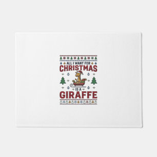 Felpudo Camiseta divertida de Navidad Jirafa Trineo