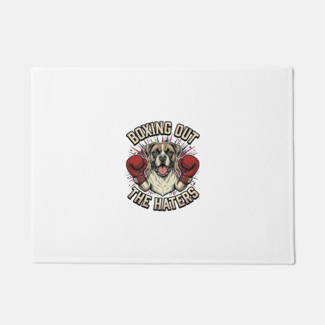 Felpudo Camiseta divertida de perro boxeador boxeando a lo (Anverso)