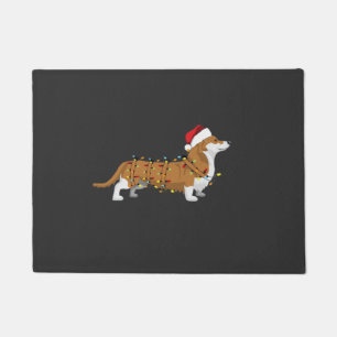 Felpudo Camiseta esencial de luces de Navidad de Corgi Hol