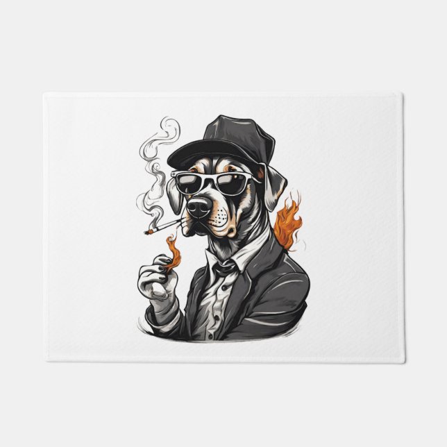 Felpudo Camiseta esencial para fumar perro (Anverso)