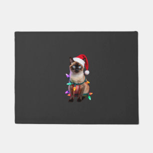 Felpudo Camiseta luces de Navidad gato siamés amante de ga