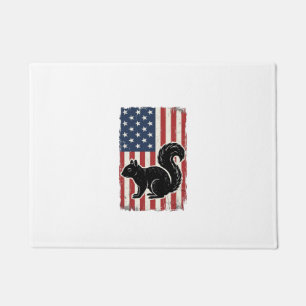 Felpudo Camiseta Patriótica de Ardilla de Bandera American