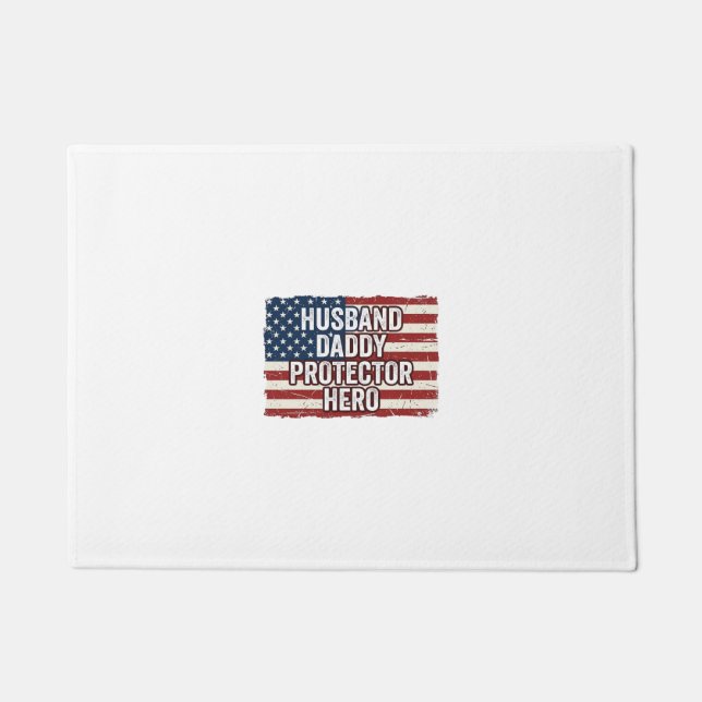 Felpudo Camiseta Patriótica Marido Papá Protector Héroe Ba (Anverso)