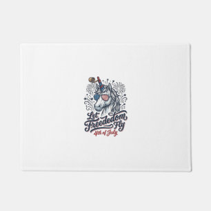 Felpudo Camiseta Patriótica Unicornio 4 de Julio Libertad 