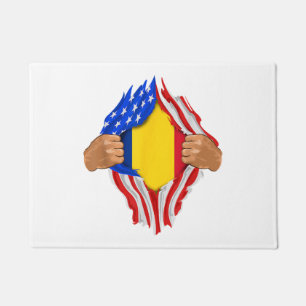 Felpudo Camiseta Sangre Rumana Dentro de Mí Bandera de Rum