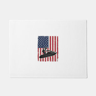 Felpudo Camiseta Vectorial de Bandera Americana de Moto de