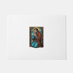 Felpudo Camiseta vectorial de figura religiosa orando vint