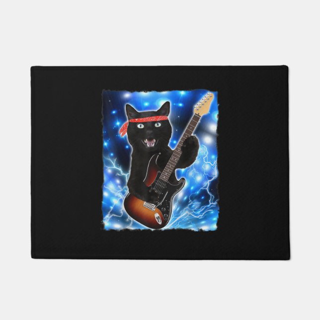 Felpudo Camisetas de rock de guitarra para gato camisetas  (Anverso)