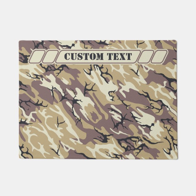 Felpudo Camo marrón con letra Personalizado (Anverso)