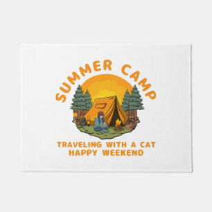 Felpudo Campamento de verano viajando con un gato
