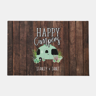 Felpudo Campers felices, Camping, RV, Motorhome, Trailer