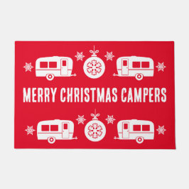 Felpudo Camping de caravanas felices Navidades