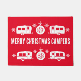 Felpudo Camping de caravanas felices Navidades