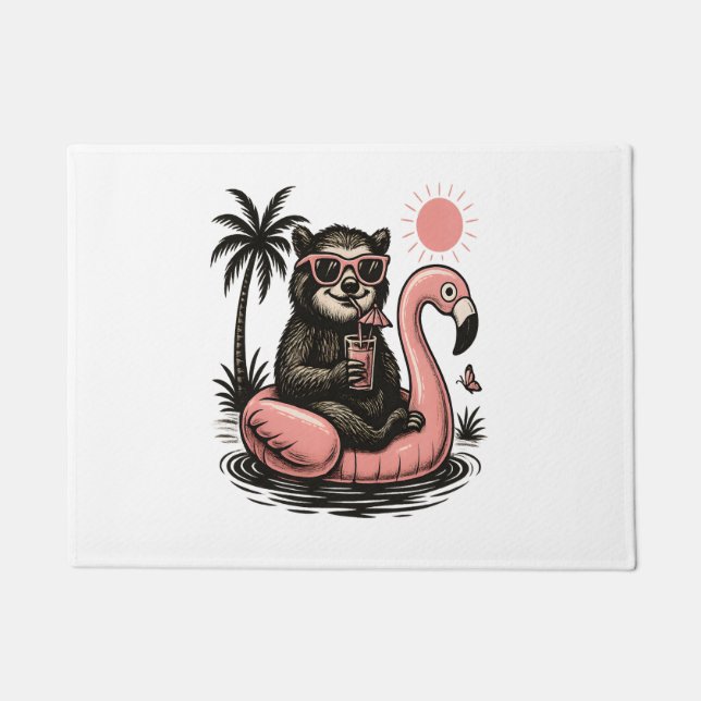 Felpudo Camping de eslogan de esloth Team (Anverso)