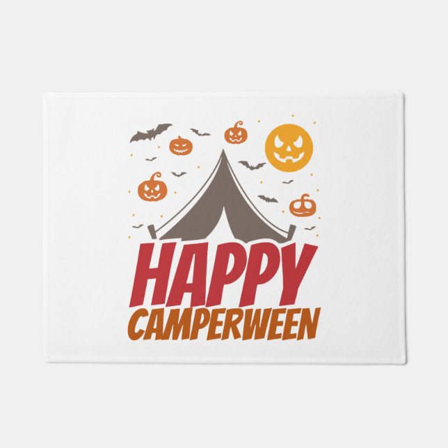 Felpudo Camping de Halloween al aire libre (Anverso)
