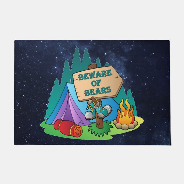 FELPUDO CAMPING TENT BEWARE BEARMAT DOORMAT (Anverso)