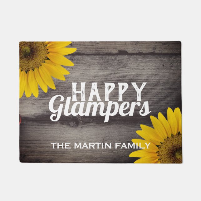 Felpudo Campistas atractivos de madera rústicos Glampers (Anverso)