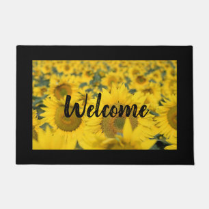 Felpudo Campo amarillo de girasoles Fotografía bienvenida