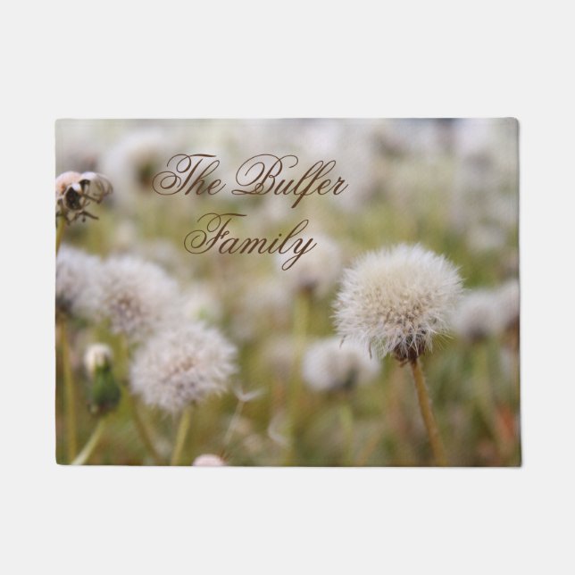 Felpudo Campo Fluffy Dandelion personalizado (Anverso)