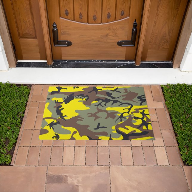 Felpudo Camuflaje amarillo y marrón, ejército (Exterior)