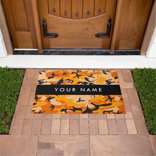 Felpudo Camuflaje naranja Su nombre Personaliza (Exterior)