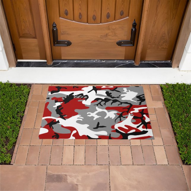 Felpudo Camuflaje rojo y gris, ejército (Exterior)