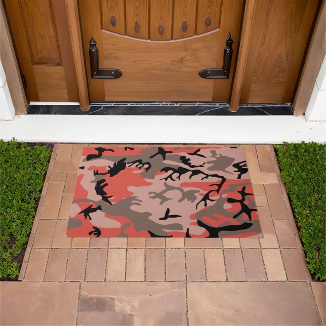 Felpudo Camuflaje rojo y marrón, militar, ejército (Exterior)