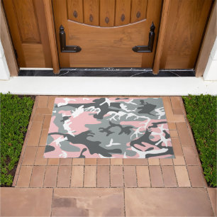Felpudo Camuflaje rosa y gris, militar, ejército